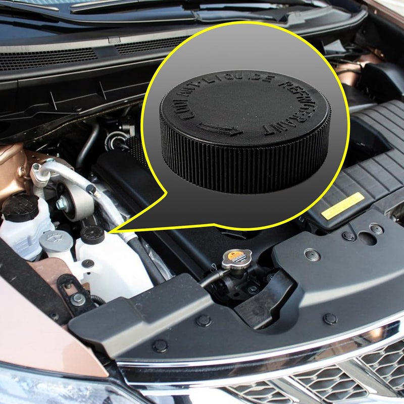 CEYHTLY ‎21712-79900 Black Coolant Reservoir Cap 2PCS, Engine Radiator Coolant Water Tank Cap Compatible with 2003-2021 Nissan Cube Murano Quest Rogue Versa NV200 | Infiniti EX35 FX35 G35 M35 etc - Image 2